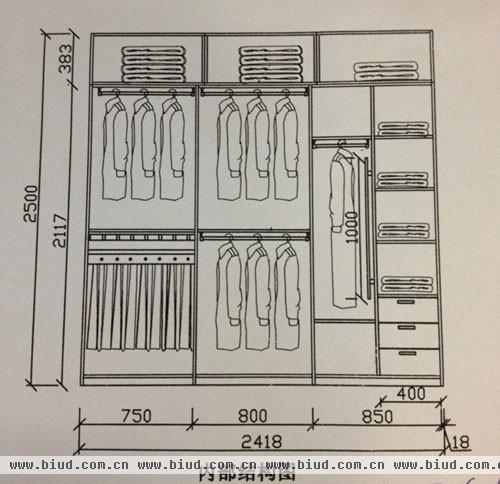 衣柜内部设计图 二门图片