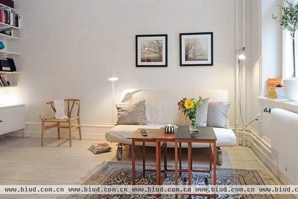 47平的北欧时尚公寓 原木地板的舒适家风(图)