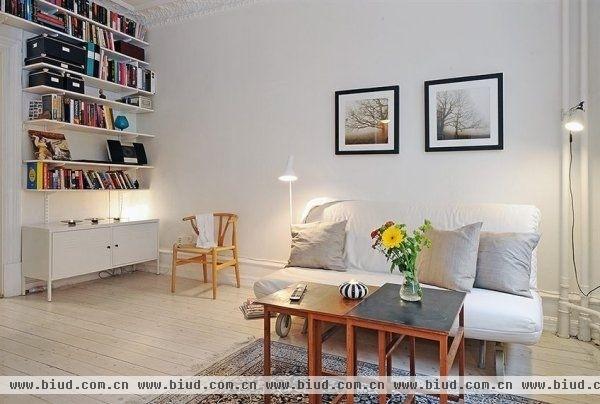 47平的北欧时尚公寓 原木地板的舒适家风(图)