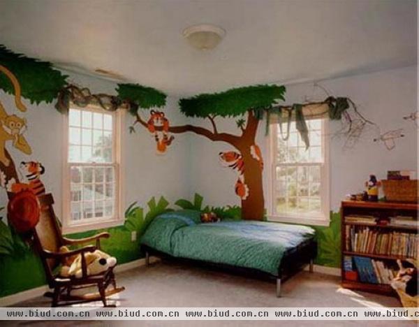 布置的超酷！25个丛林主题儿童房设计方案