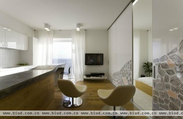 俄罗斯极简紧凑型公寓 简洁地板清爽感觉(图)