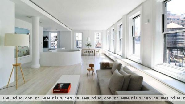 明亮轻快的配色 纽约市白色现代简约公寓(图)