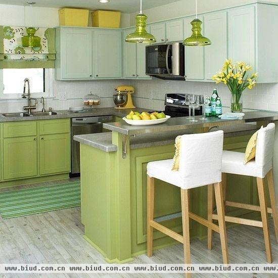 温暖宜人的色彩 16款黄绿色厨房设计鉴赏(图)