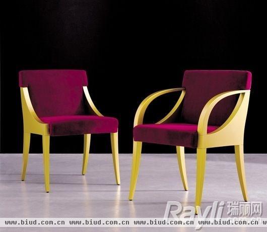 BILLIANI紫色天鹅绒座椅