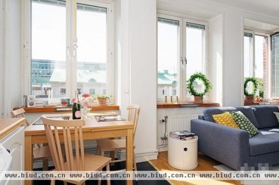 40平明亮色调单身公寓 北欧风格不浮夸(组图)