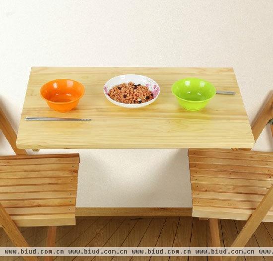 松木可折叠壁桌