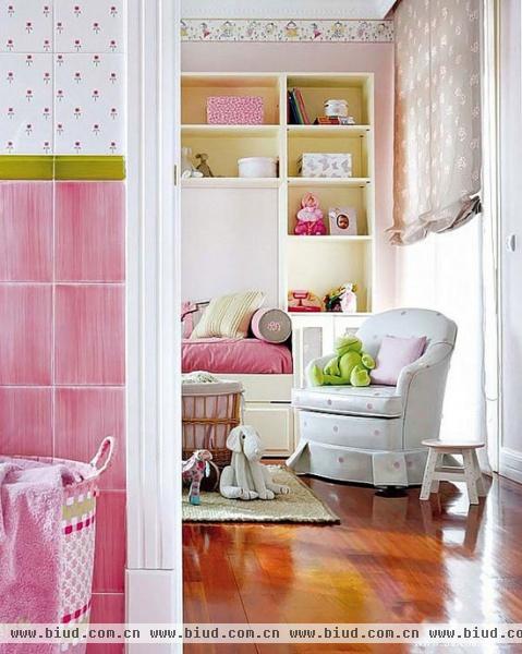 粉红色调的公主房设计 充满爱的儿童屋