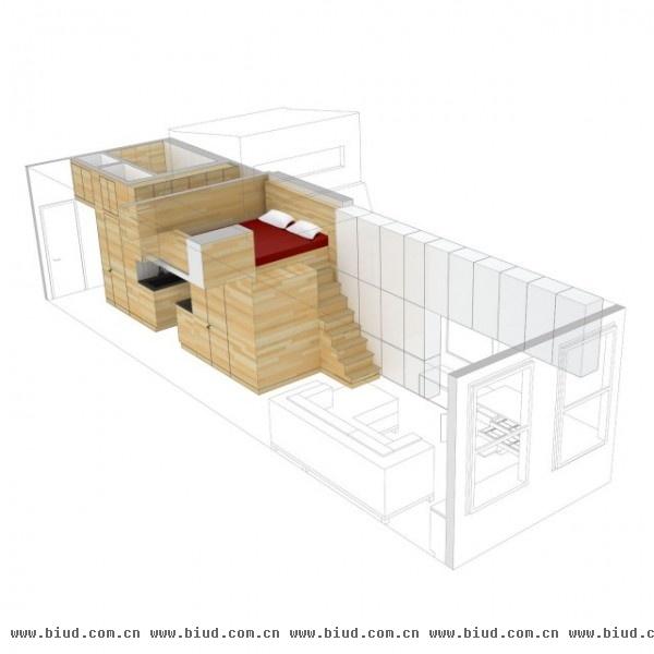 纽约50平米超强收纳公寓 木质元素温暖感(图)