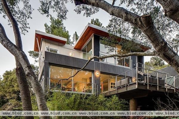 神秘充满生机 加州彰显现代风格的林中住宅