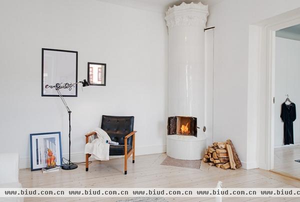 北欧式小清新客厅装饰 壁炉温暖整个冬天(图)