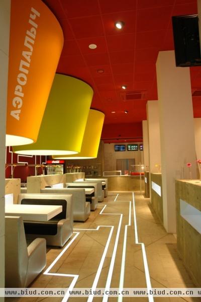 色彩与线条 俄罗斯Aeropalich餐厅设计(组图)