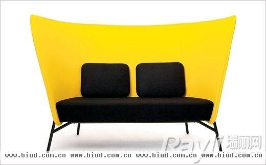Inno明黄和黑色组搭沙发 