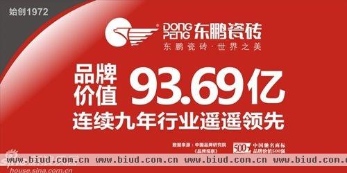 中国驰名商标500强出炉 东鹏品牌价值行业第一