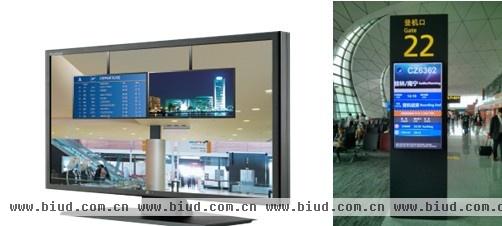 沈阳桃仙国际机场T3航站楼内的LG M4210L安防专用硬屏监视器