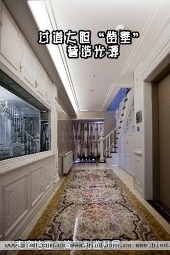 简一大理石瓷砖孔雀开屏应用于走廊地面