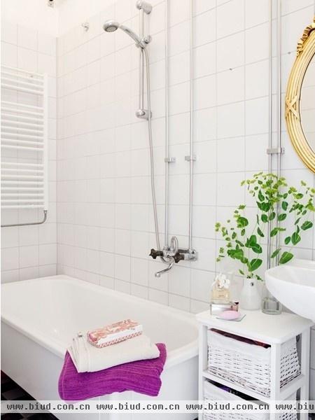 瑞典42平米轻熟女公寓 粉白色营造女性浪漫
