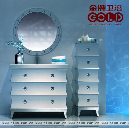 金牌卫浴手绘“手绘百合”系列浴室柜：RF89076S-02