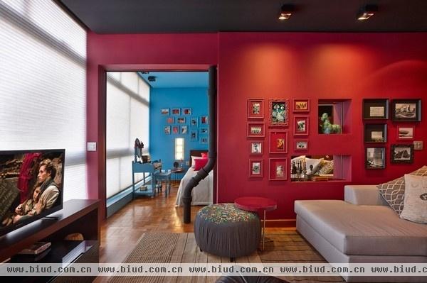 高饱和色彩反差 巴西艺术设计感公寓(组图)