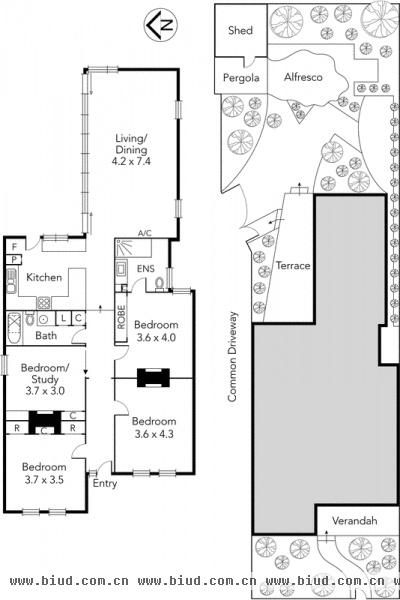 墨尔本诺斯科特现代住宅 特赞的园林设计(图)
