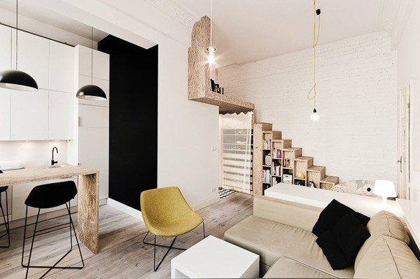 波兰33平米挑高公寓改造 别让空间绑住创意