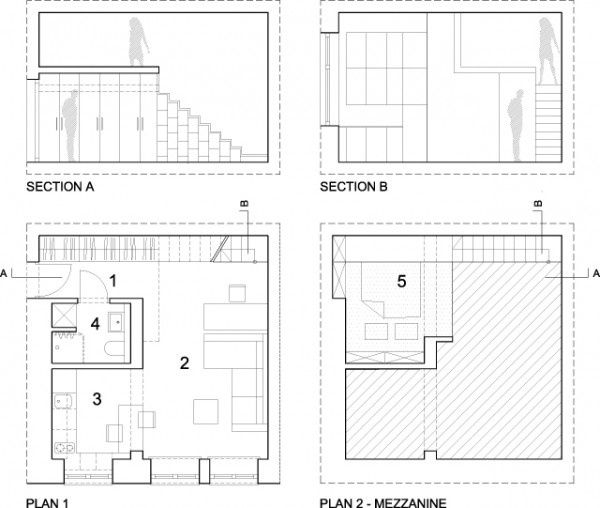 创意空间 波兰33平米挑高公寓改造(组图)