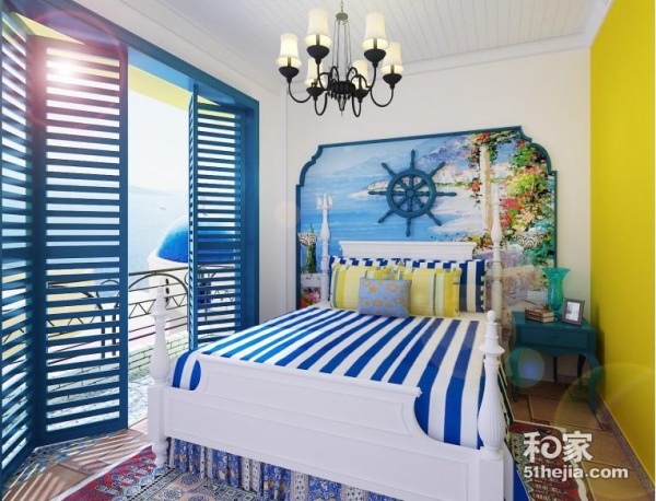 110平三居室孩童时代的蓝色地中海 梦幻自然风