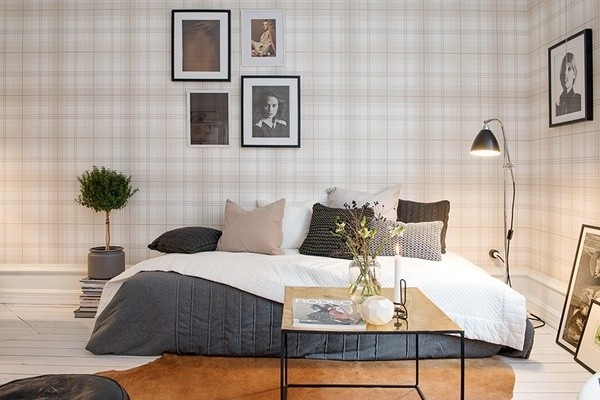 瑞典43平米格纹精品风公寓 永不退色的流行风