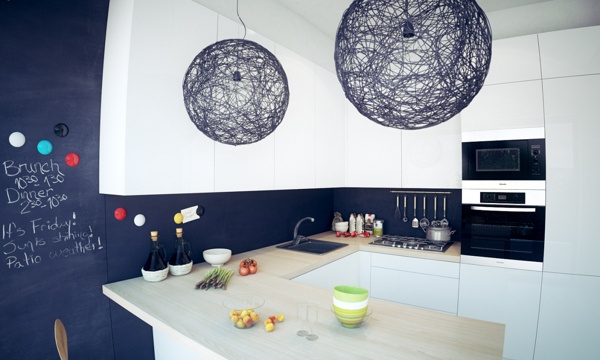 改造厨房墙壁 磁性油漆黑板更有范儿（组图）