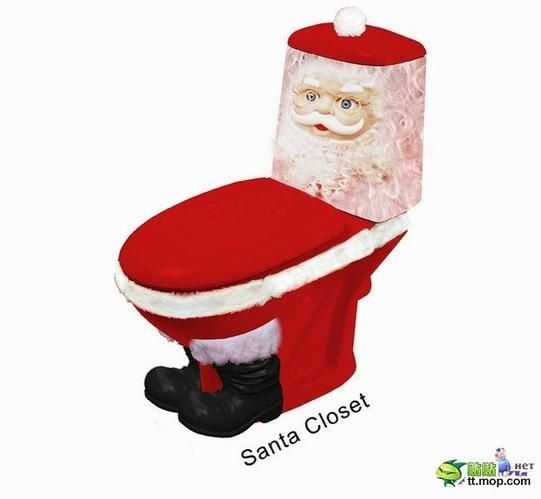 圣诞小搞作：就让你的马桶伪装成圣诞老人吧