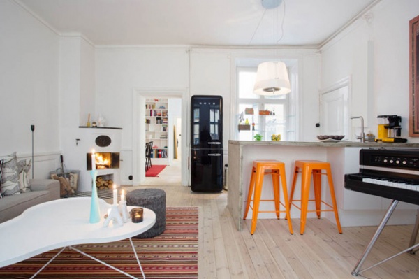 瑞典70平木地板公寓 轻工业风挑战小空间(图)