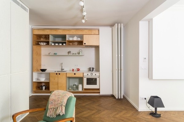 保加利亚隐藏式收纳公寓 拼花地板简约风(图)