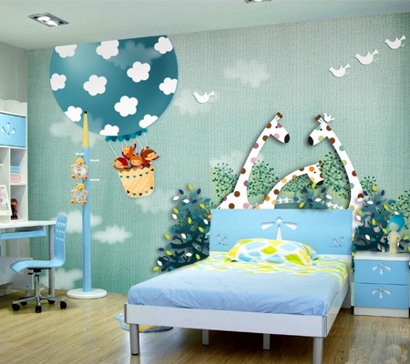 儿童房墙纸效果图 精美装修打造五彩童年(图)