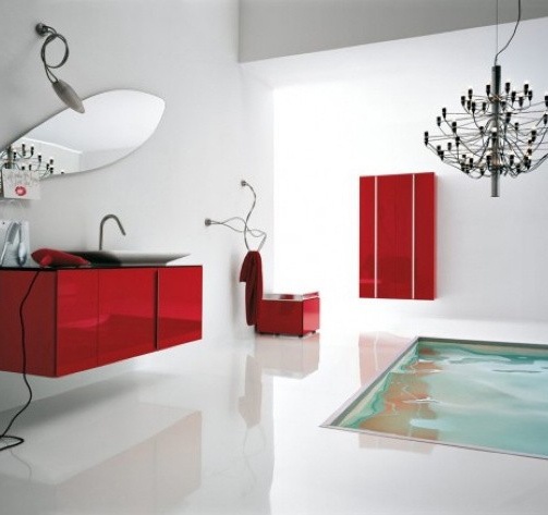 红色，让浴室充满活力