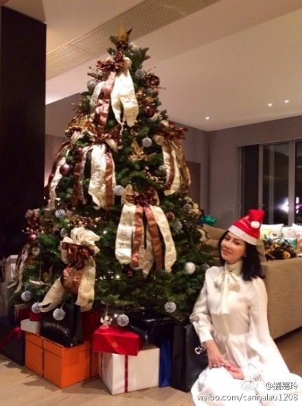 刘嘉玲家巨大的圣诞树十分抢镜