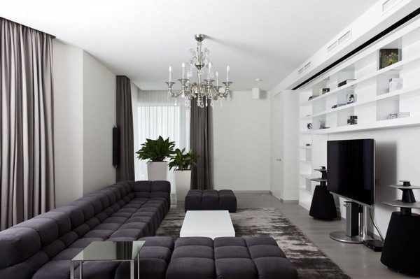 现代极简主义风格的莫斯科公寓 质地美感融合