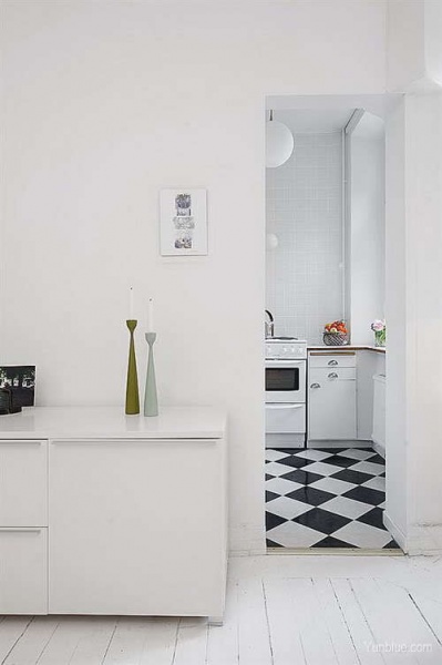 白色木地板无暇公寓 北欧简约风公寓设计(图)