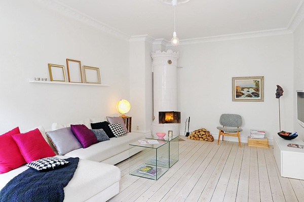白色地板文艺范 65平米时尚白领公寓设计(图)