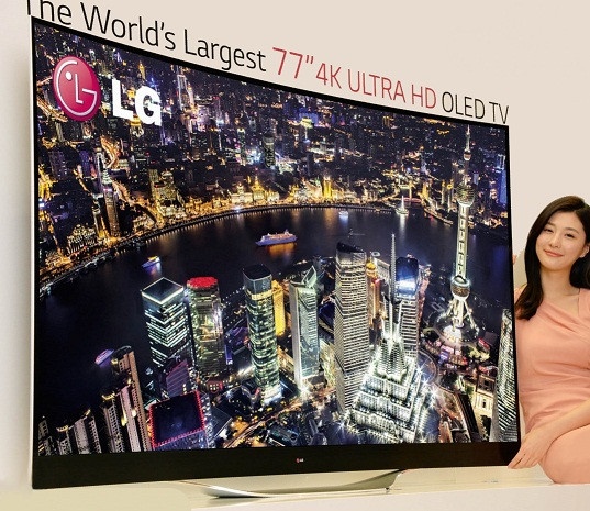 图：全球最大尺寸 LG 77英寸ULTRA HD 4K超高清OLED电视77EC9800