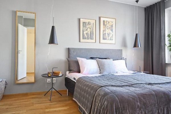 瑞典双色布置法温馨精致一居室公寓（组图）