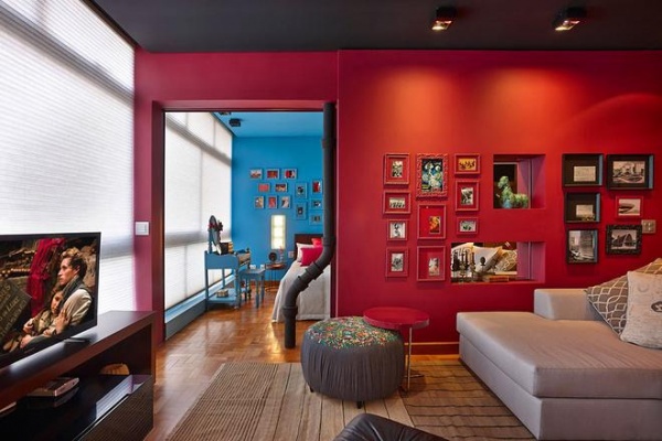 有着强烈色彩和纹理的巴西现代公寓（组图）