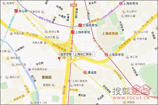 上海宜家家居徐汇商场 地图