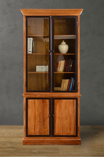 木质两节展示美式书柜