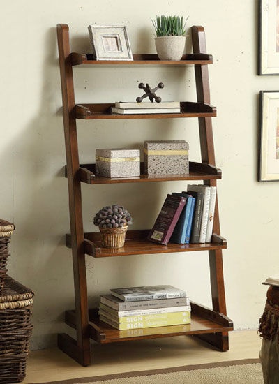 靠墙式实木美式书架