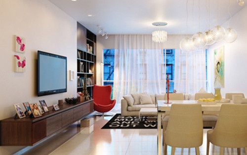 收纳型电视背景墙设计-通过光线提高空间质感