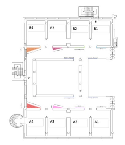图为：米兰三年展设计博物馆平面图—A3展厅