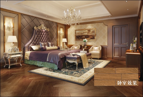 托斯卡纳木纹装搭配效果-卧室