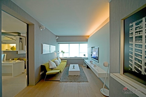 所属作品：【高清】67平清新简洁现代两居室 居室：一居 风格：简约 