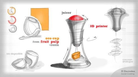 榨汁机食物残渣可做3D打印材料