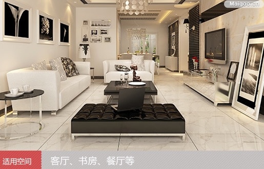 客厅浅色调瓷砖可以增加亮度