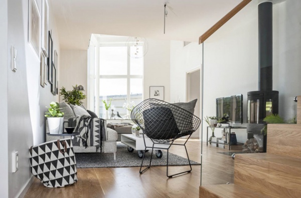 瑞典的轻北欧风公寓：黑白灰的温馨浪漫空间